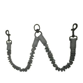 Pet Dog Double Leashes - No Tangle Dog Leash Coupler; Comfortable Shock Absorbing Reflective Bungee Lead for Nighttime Safety; Dual Dog Training (colour: light Grey, Specification (L * W): 2.5*50cm)